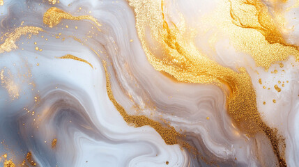 Obraz premium Abstract design featuring swirling gray and gold patterns with shimmering texture