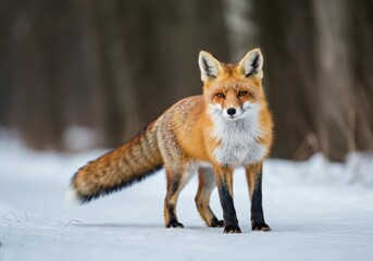 Obraz premium Red Fox in Winter Wonderland