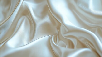 Obraz premium Creamy White Satin Fabric Draped Softly