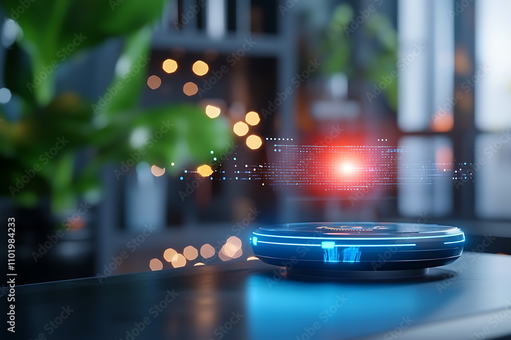 Poster ai-driven hologram response system modern workspace digital technology futuristic environment close-