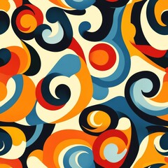 Fototapeta premium Psychedelic Retro Swirl Pattern Design