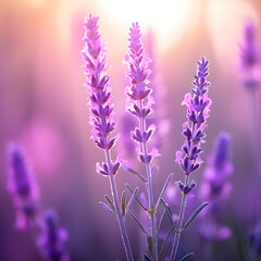 Obraz premium Close-Up of Lavender in a Magical Glow