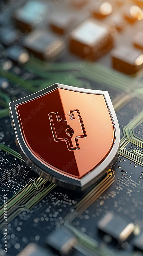 Poster advanced holographic breach prevention ai-powered firewall solutions technology sector digital secur
