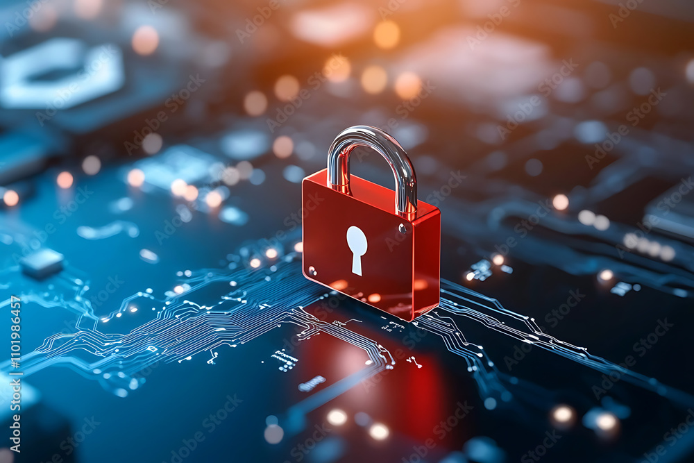 Poster cybersecurity alert holographic ai-driven security system digital landscape visual technology neon a