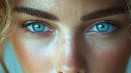 frau closeup makro augen mund nase portrait