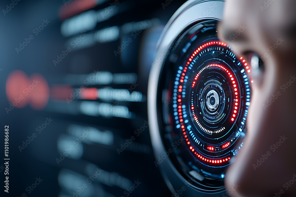 Poster ai security system analyzing holographic data breach warning digital environment close-up cybersecur