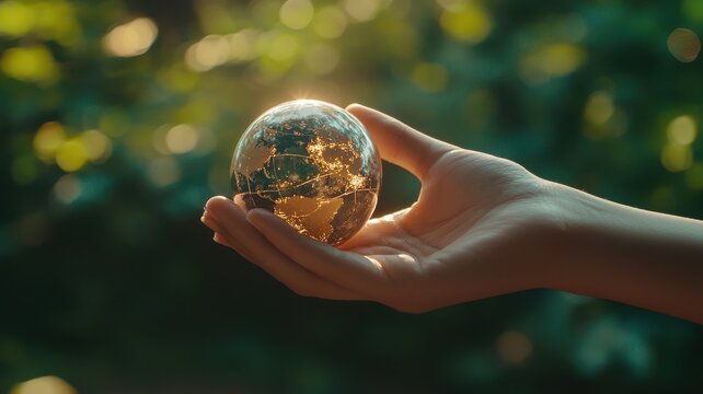 Hands Holding Globe for Earth Care