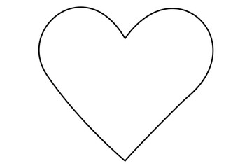 Heart shape icon drawing of heart symbol isolated on white background outline vector illustration