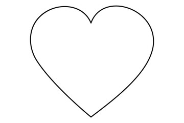 Heart shape icon drawing of heart symbol isolated on white background outline vector illustration