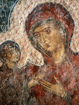 Fresco at the Church of Panagia Kera, Kritsa, Crete, Greece