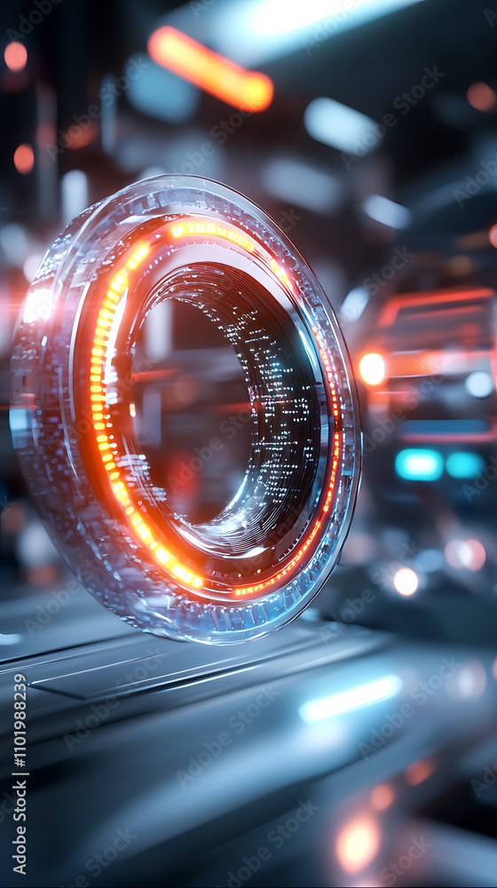 Poster holographic quantum encryption display futuristic lab digital art high-tech environment close-up vie