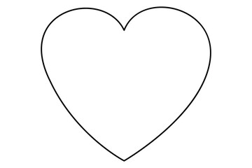 Heart shape icon drawing of heart symbol isolated on white background outline vector illustration