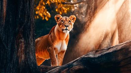 A lionesas in the nature