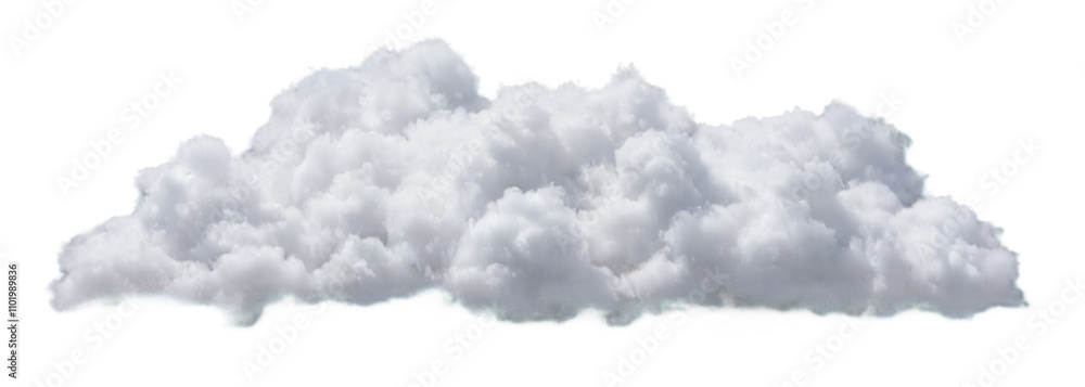 Poster white fluffy 3d rendered cloud floating in transparent background with smooth texture, isolated and 