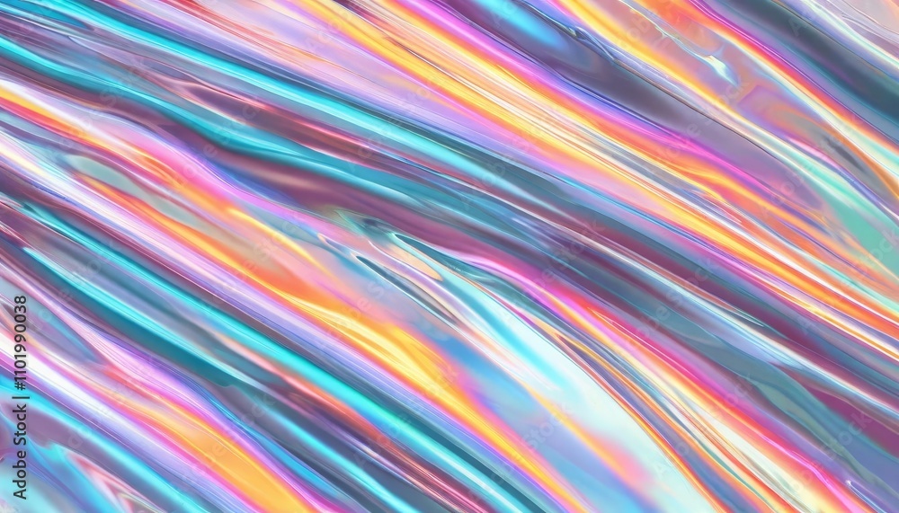 Aufkleber cool background loop of holographic texture. vibrant aqua menthe color with motion. abstract smooth 