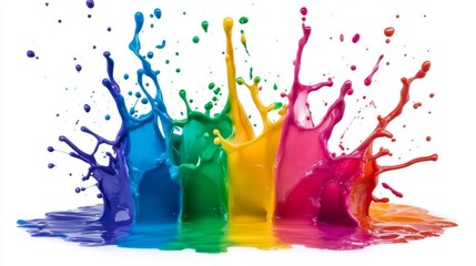 colorful wild color splash isolated on white background