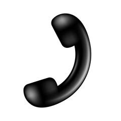 Phone handset. Vector 3D clipart isolated on white background.