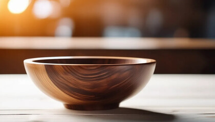 Empty wooden bowl, ai