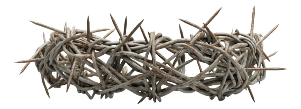 Crown of thorns with sharp spikes