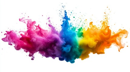 Obraz premium colorful wild color splash isolated on white background