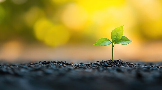A small figure stands beside a growing plant, symbolizing growth and potential.