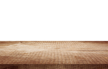 wooden table on white background.
