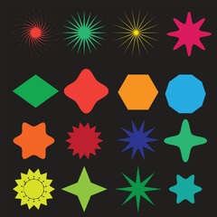 Big set of abstract geometric shapes