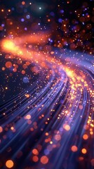 Obraz premium Breathtaking digital art creation showcasing a dazzling cosmic explosion of radiant energy and vibrant colors surging through the vast mysterious universe