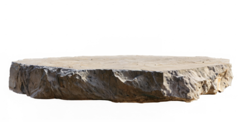 3D Rendering of Weathered Stone Table on transparent background