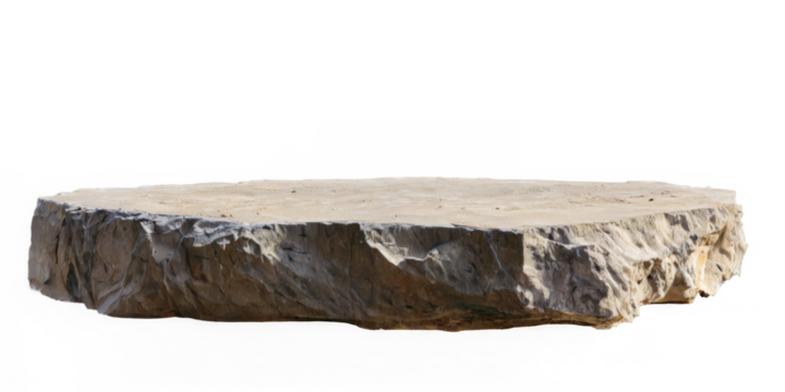 3D Rendering of Weathered Stone Table on transparent background