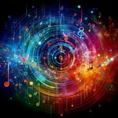 Fototapeta premium 3d music tune background 