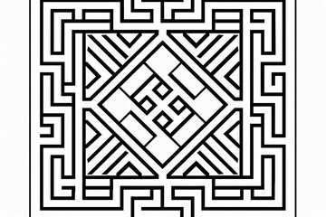 Black and white geometric repeating line pattern