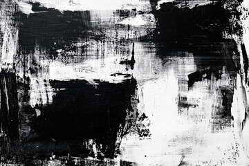 Fototapeta premium black and white painting with a lot of brush strokes and splatters. The painting is abstract and has a moody, chaotic feel to it. The artist has used a lot of black
