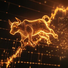 Fototapeta premium Financial graph bull market rise