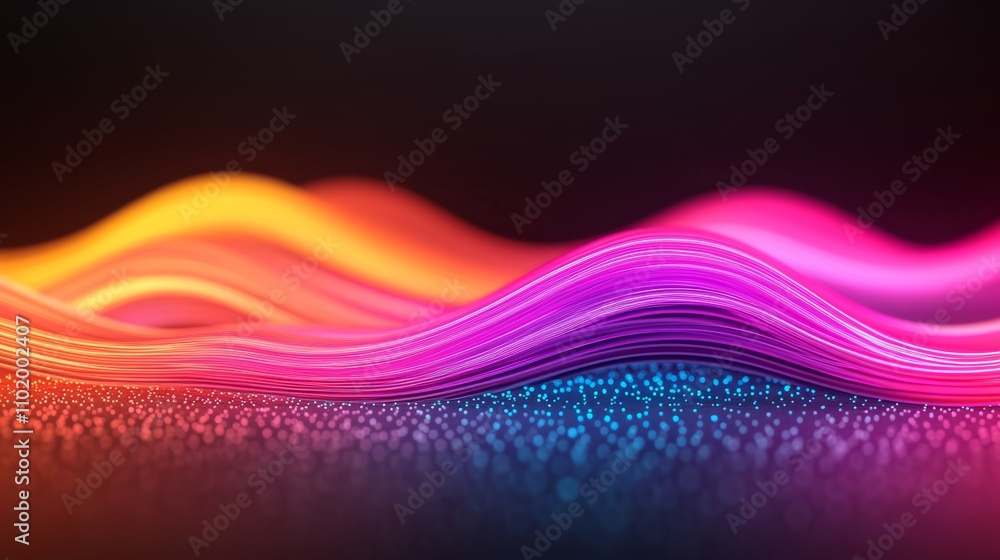 Poster abstract wave background with colorful lines, a vibrant and dynamic design for modern projects