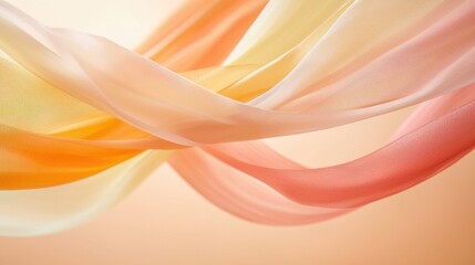 Flowing silk ribbons abstract art creative design soft colors digital art visual harmony for inspiration