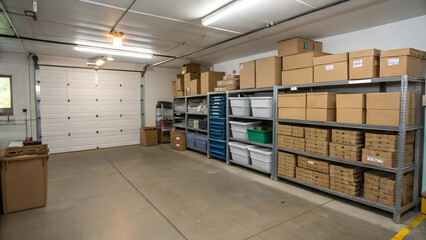 warehouse with boxes