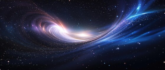 Fototapeta premium Abstract background with a white light blur and stylized representation of a gravitational wave, scientific research, celestial events, astronomical phenomena