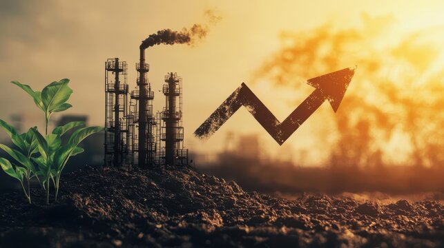 Chart with sharp declines and recovery trends, showing investment impact due to economic shifts