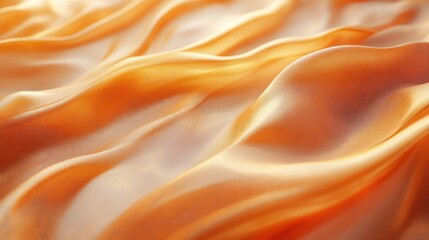 Fototapeta premium Soft, flowing orange fabric creates a warm, luxurious backdrop, ideal for fashion, beauty, or product photography, It evokes elegance and sophistication