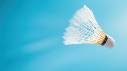 Badminton shuttlecock in motion sports court action shot indoor environment dynamic viewpoint energy concept