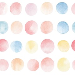 Fototapeta premium Pastel Watercolor Circles Pattern Graphic Design