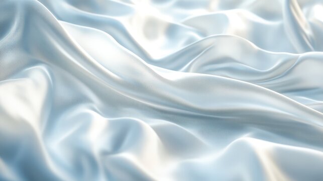 Soft, flowing fabric in a pale blue hue creates a serene backdrop, ideal for use in fashion, beauty, or product presentations, giving a touch of elegance and sophistication to any design,