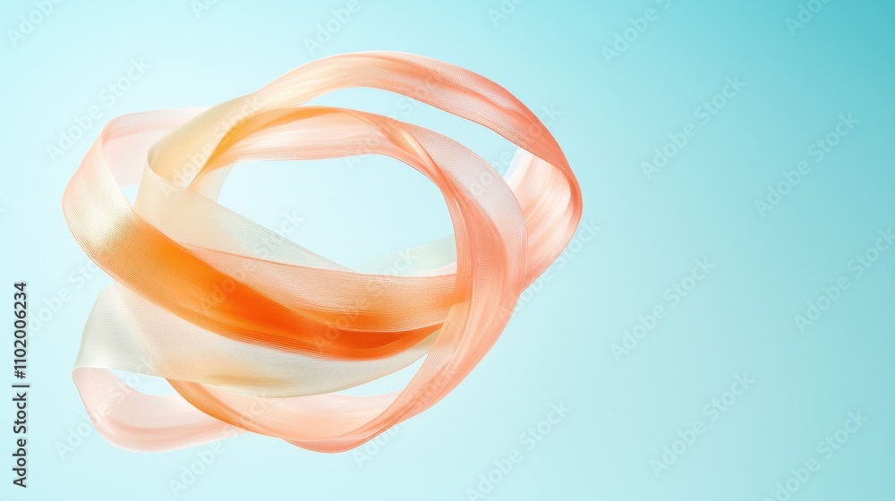 Aufkleber dynamic flowing ribbons abstract design graphic art studio setting close-up view visual elegance unl