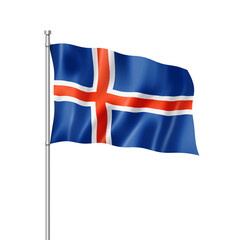 Icelandic flag isolated on white
