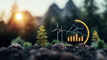 Chart with sharp declines and recovery trends, showing investment impact due to economic shifts
