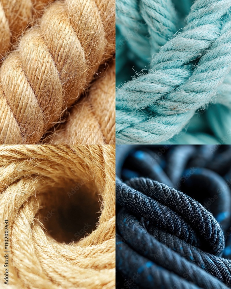 Poster rope textures and patterns studio close-up macro material study for art and design