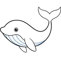 Obraz premium blue while silhouette vector illustration 