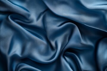 Obraz premium Blue abstract silk fabric wavy shiny satin fabric background