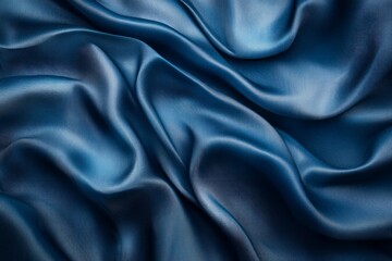 Obraz premium Blue abstract silk fabric wavy shiny satin fabric background